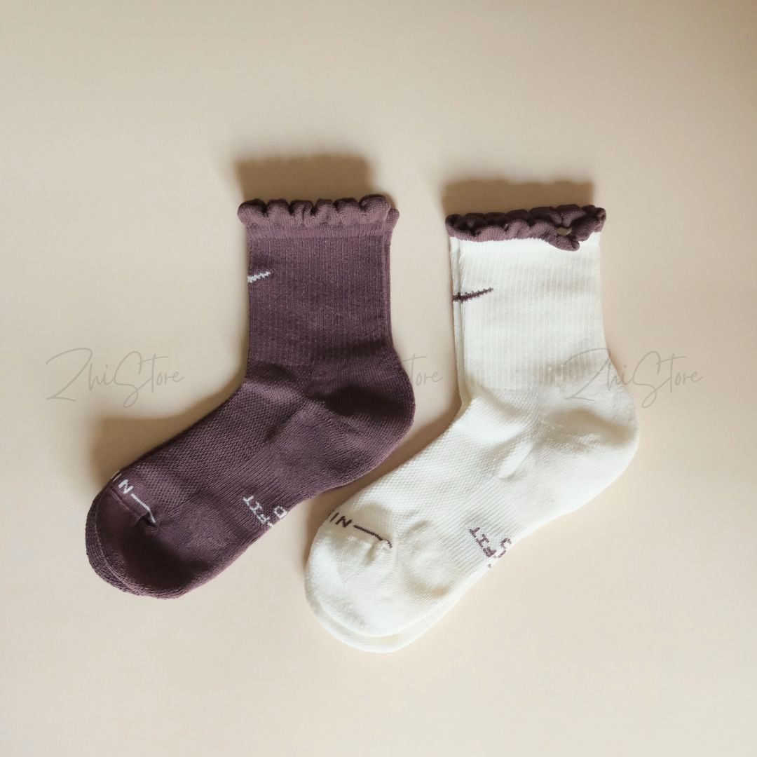 Nike Elevated【2雙一組】木耳邊 中長筒襪 襪子 休閒襪 襪 配件 IH8621-903