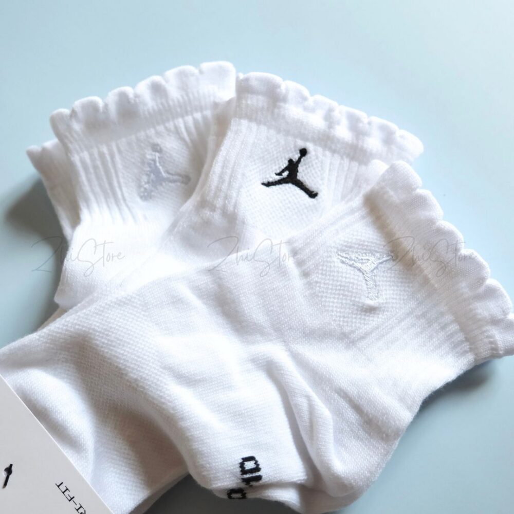 Nike Jordan【3雙一組】木耳邊 中筒襪 襪子 休閒襪 白襪 襪 白色 IR0597-901
