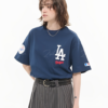 MLB 刺繡 落肩 短袖上衣 T-shirt 短袖