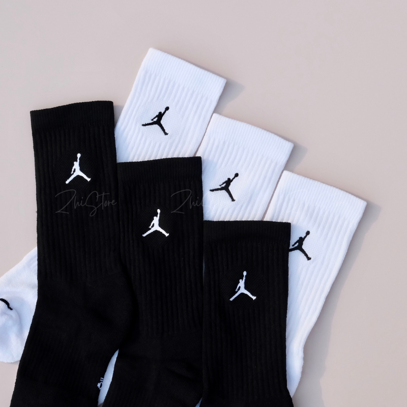【基本款 & 升級款】Nike Air Jordan【3雙一組】Logo 長襪 休閒襪 襪子 白色 黑色 DX9632-010 DX9632-100 IR6319-100 IR6319-010