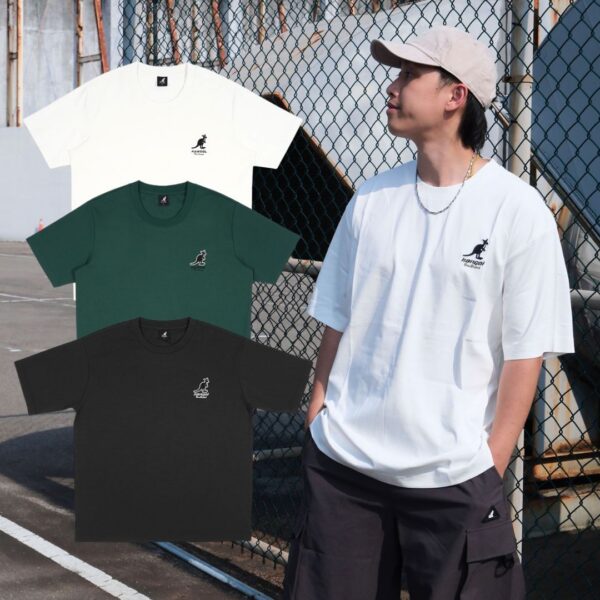 1 KANGOL 中性 涼感 刺繡 Logo 短袖上衣 t恤 短袖 男生上衣 黑色 白 65251028