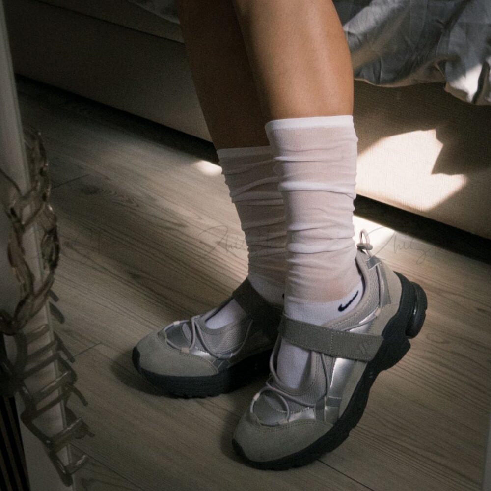 10 Nike Elevated【1雙】透膚長襪 堆堆襪 襪子女 絲襪 長襪 白襪 IO1846-100