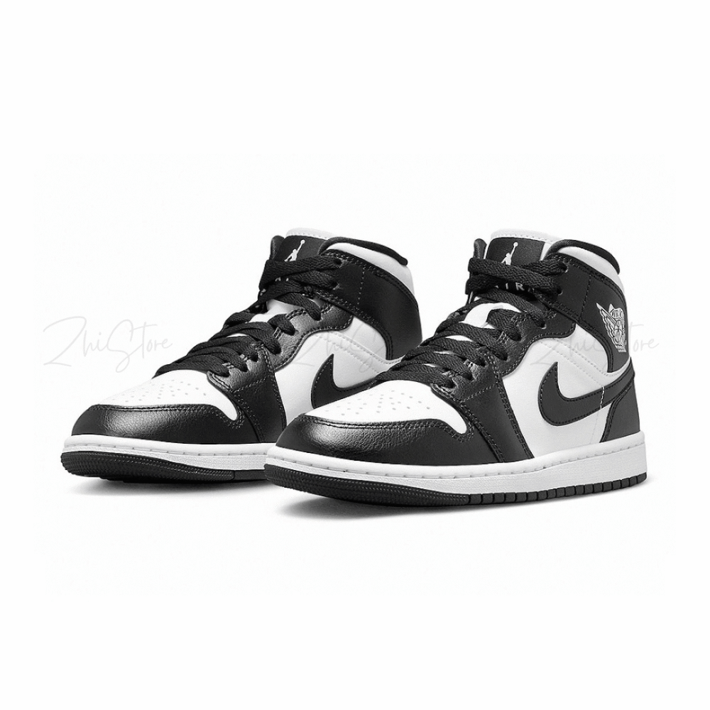 3 【零碼出清|售出不退換】Nike Air Jordan 1 Mid WMNS 黑白 熊貓 高筒 休閒鞋 AJ1 DV0991-101