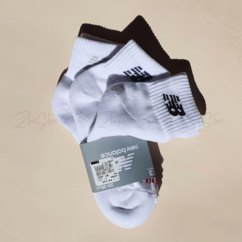 3 new balance 【3雙一組】 毛圈布底 中筒襪 白色 襪子 LAS55637