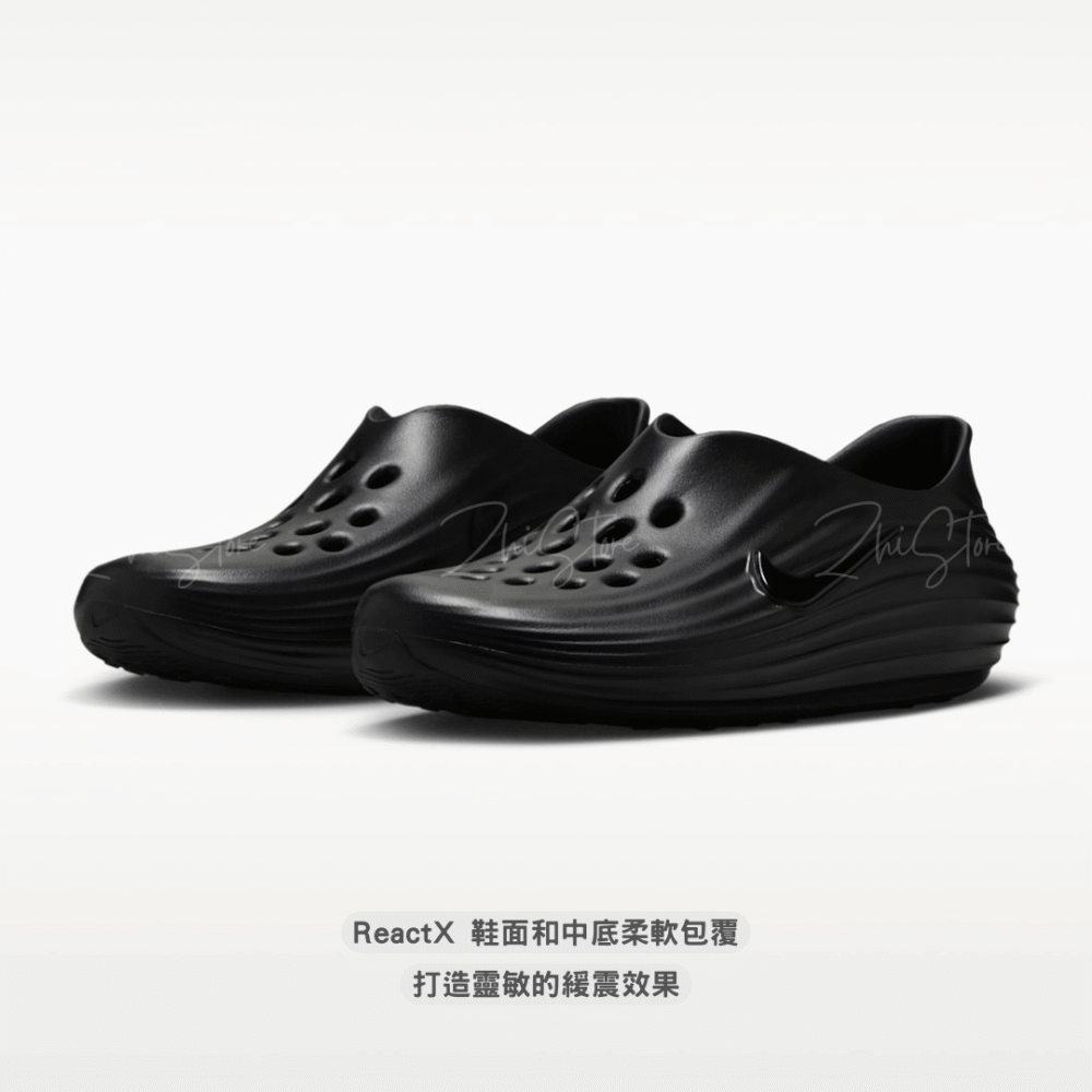 5 【福利品出清|售出不退換】Nike ReactX Rejuven8 'Triple Black' 黑色 泡棉 休閒 防水 涼鞋 拖鞋 恢復鞋 HV5060-001