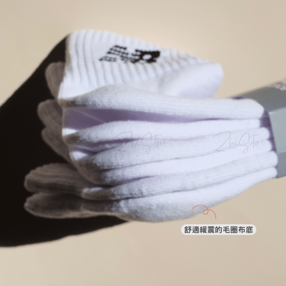 6 new balance 【3雙一組】 毛圈布底 中筒襪 白色 襪子 LAS55637