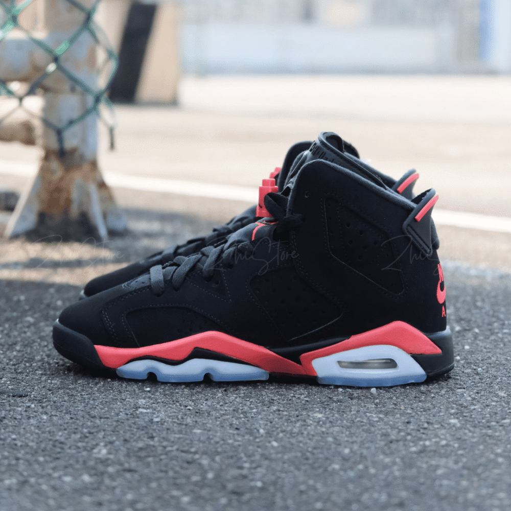 8 【零碼出清|售出不退換】Nike Air Jordan Retro 'Infrared Salesman' 六代 黑紅 大魔王 大童 女鞋 緩震 氣墊 高筒休閒鞋 IQ1275-001