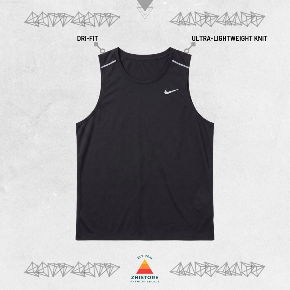 1 Nike Dri-FIT 無袖 反光 運動背心 跑步背心 排汗衣 慢跑 黑色 IF2019-010
