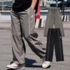 10 KANGOL 中性抽繩防風長褲 長褲 黑色 中灰 63551521