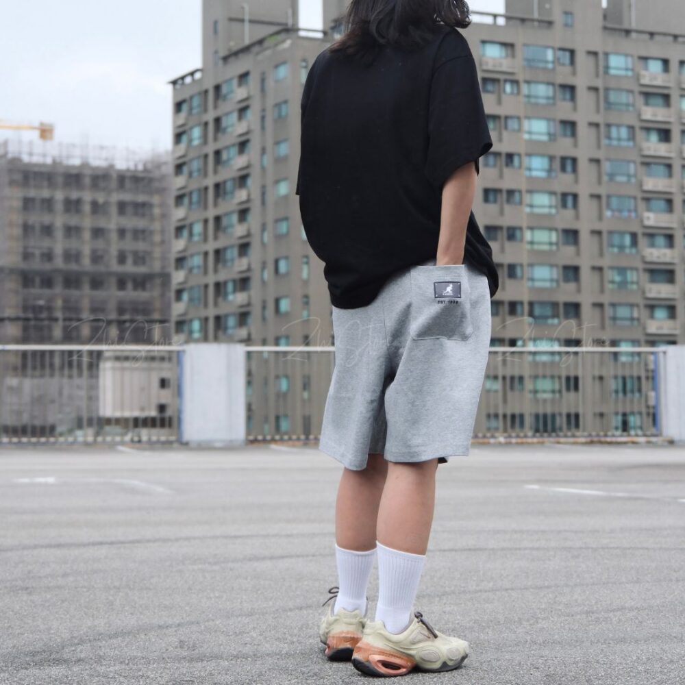10 KANGOL 中性休閒五分褲 及膝短褲 棉褲 棉短褲 黑色 灰色 65251542
