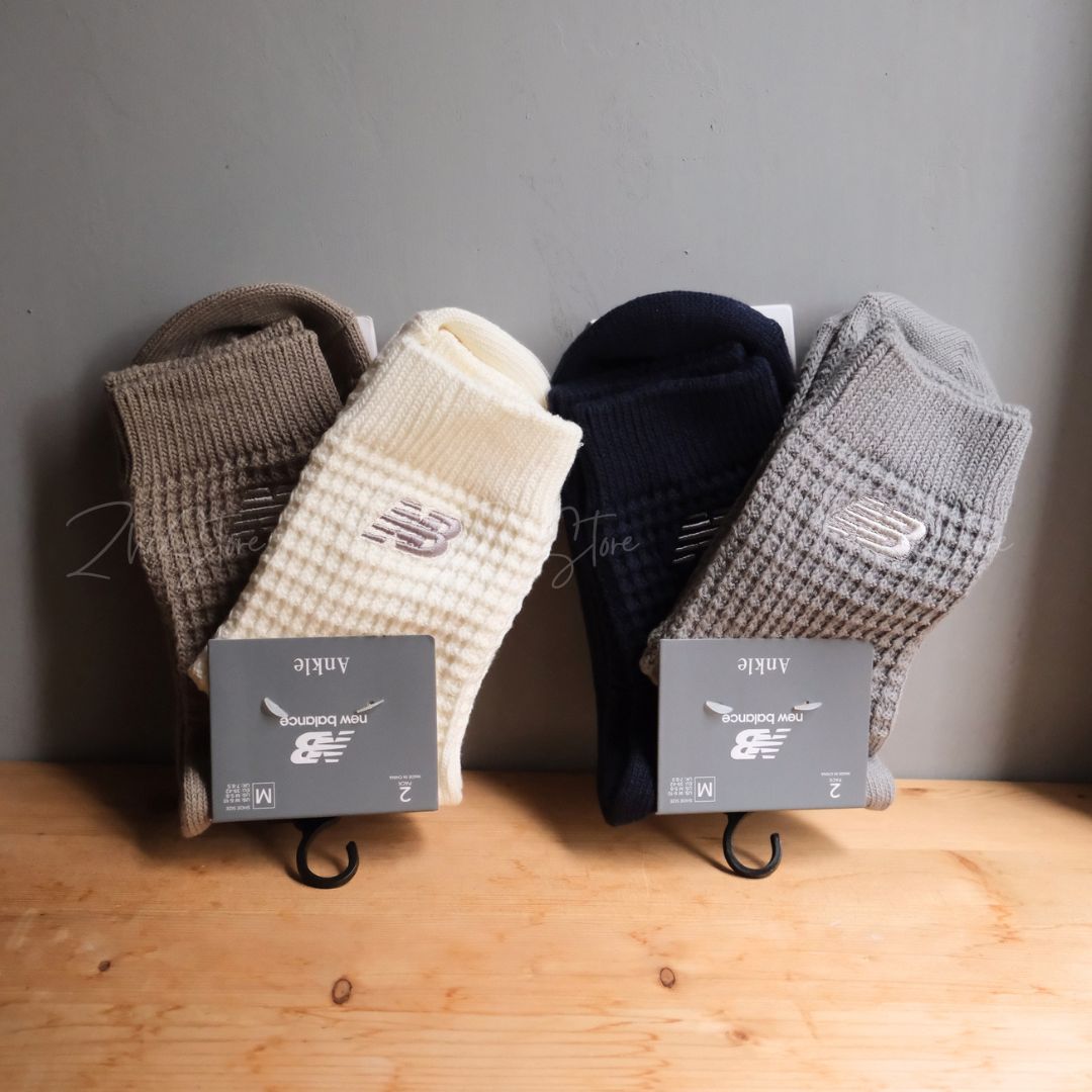 New Balance【2雙一組】華夫格 刺繡 長襪 大地色 襪子 LAS51162