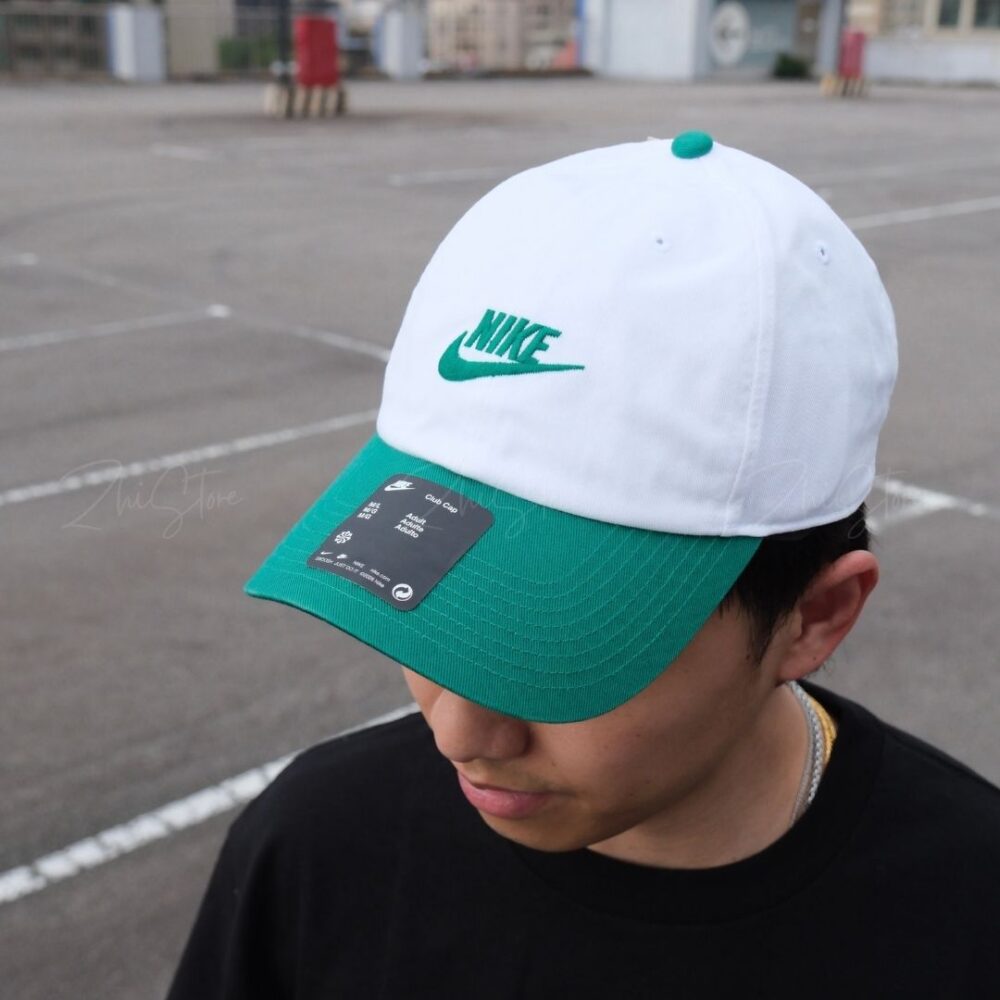 20 Nike Club 刺繡綠字 綠白拼接 棒球帽 老帽 鴨舌帽 遮陽帽 帽子 FB5368-106