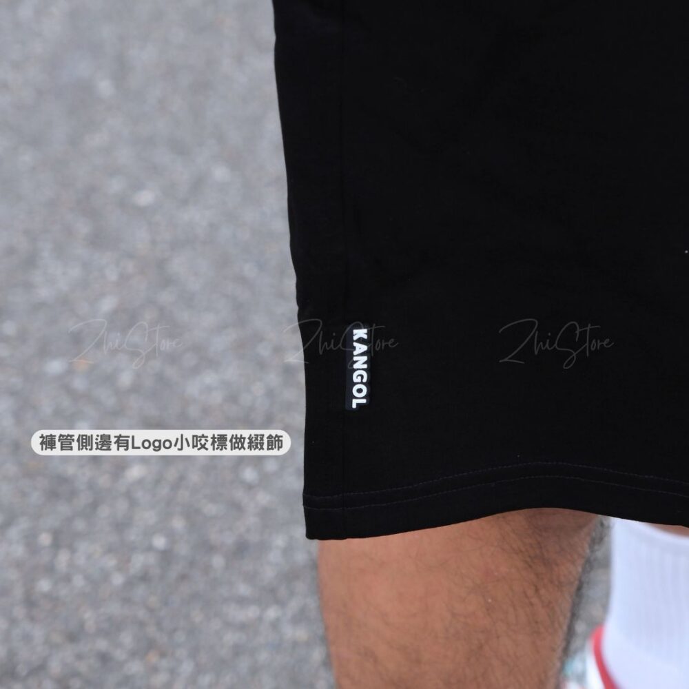 4 KANGOL 中性休閒五分褲 及膝短褲 棉褲 棉短褲 黑色 灰色 65251542