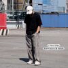 7 KANGOL 中性抽繩防風長褲 長褲 黑色 中灰 63551521