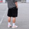 7 KANGOL 中性休閒五分褲 及膝短褲 棉褲 棉短褲 黑色 灰色 65251542