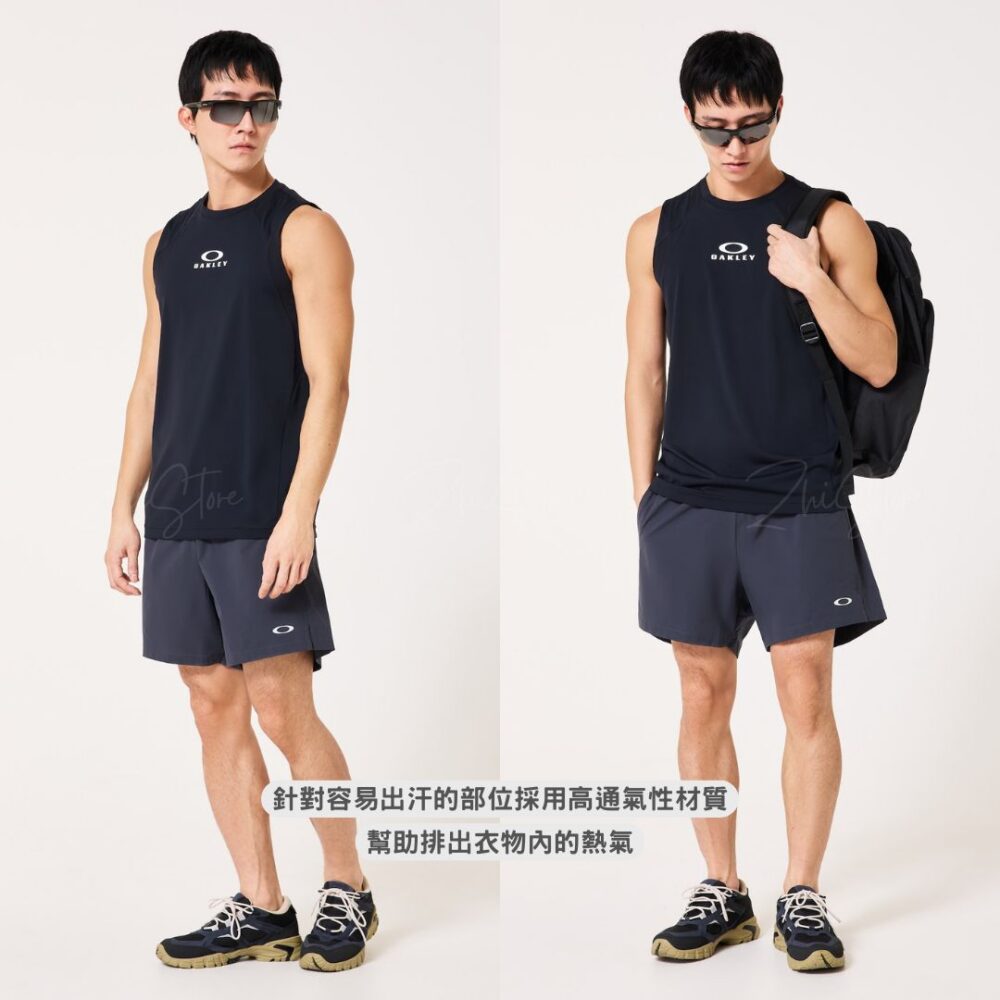 Oakley Enhance 排汗防曬運動緊身背心 運動背心 無袖背心 黑色 白色 深藍色 FOA409005