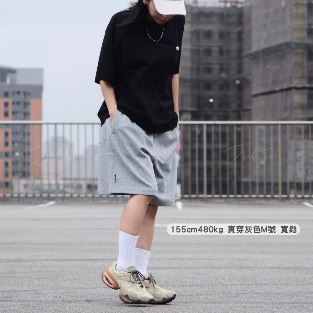 8 KANGOL 中性休閒五分褲 及膝短褲 棉褲 棉短褲 黑色 灰色 65251542