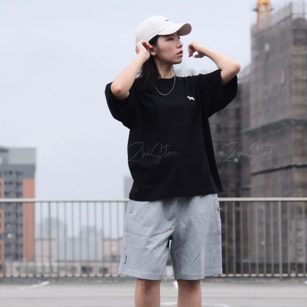 9 KANGOL 中性休閒五分褲 及膝短褲 棉褲 棉短褲 黑色 灰色 65251542