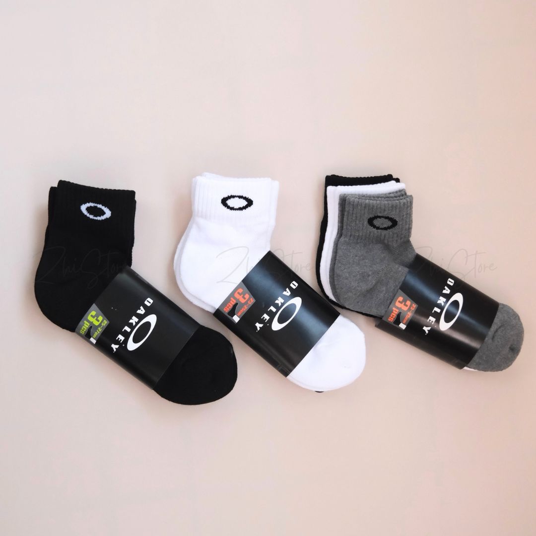 OAKLEY【3雙一組】毛圈布底 中筒襪 白襪 黑襪 襪子 93238JP