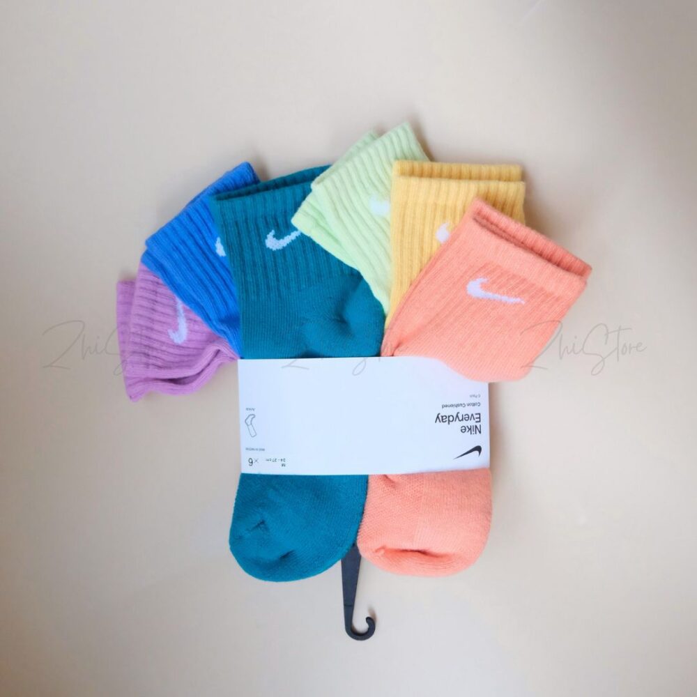 3 Nike Everyday【6雙】彩虹 中筒襪 素色襪 SX6912-904