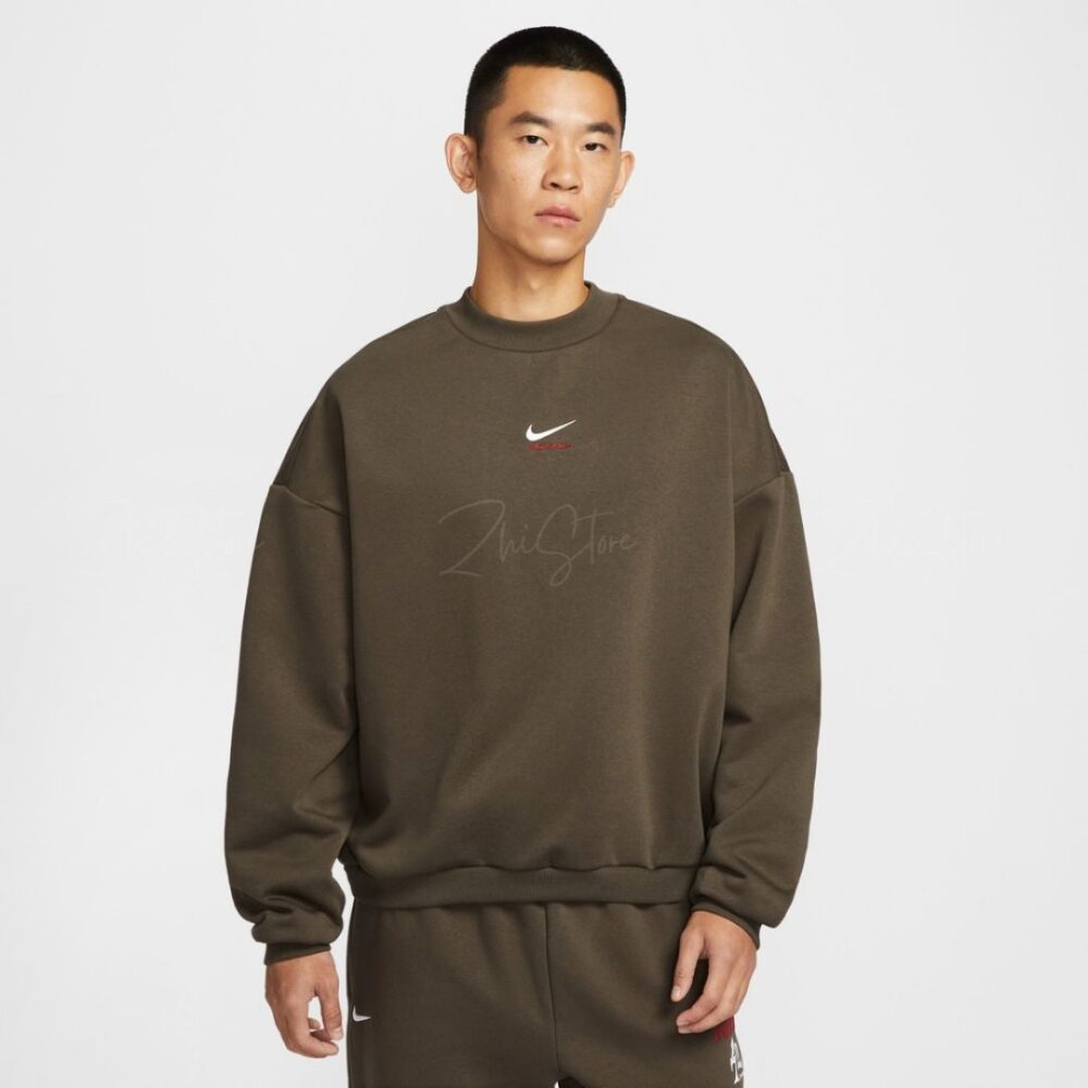 4 Nike 刺繡Logo 內刷毛 大學T 橄欖綠 長袖上衣 IQ3819-212