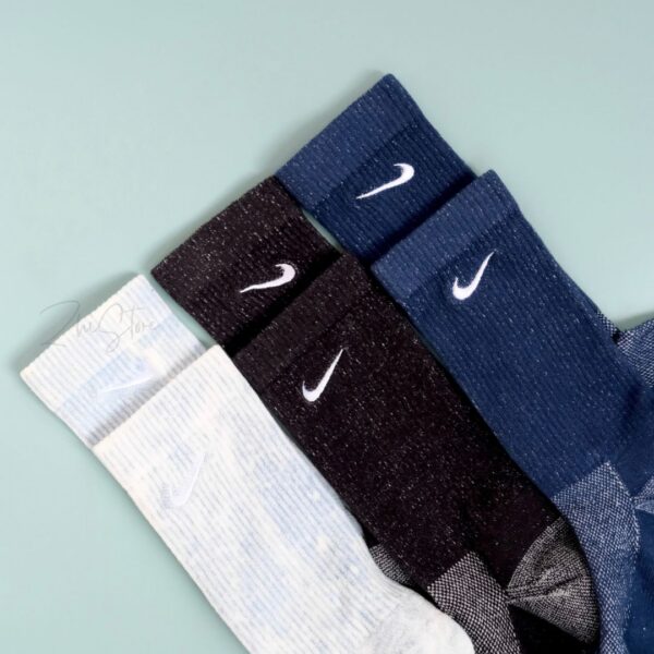 Nike Elevated【3雙一組】刺繡 Logo 水洗藍 長襪 襪子 IW4816-900
